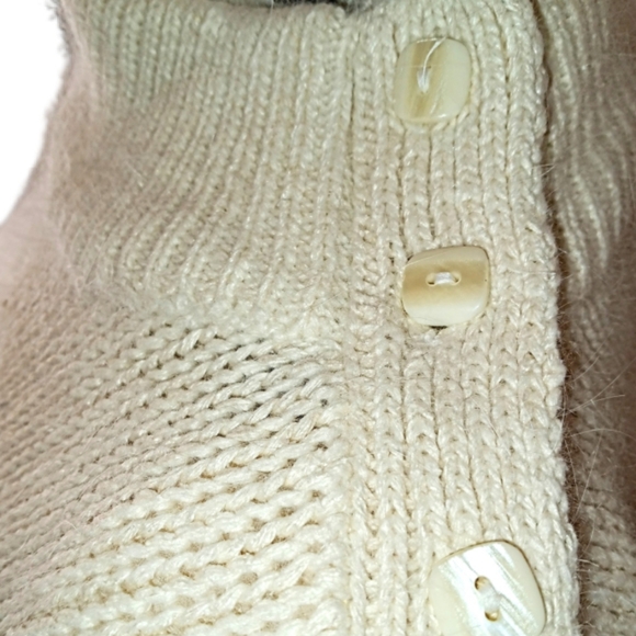 Vintage 70s 80s :: luxurious Ioco Silk Angora Women's Cream Longline Sweater L - Picture 6 of 12